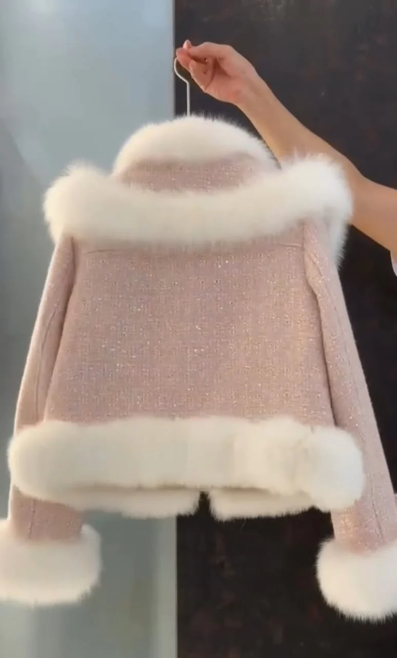 Luxury soft pink Faux Fur Coat - Image 2