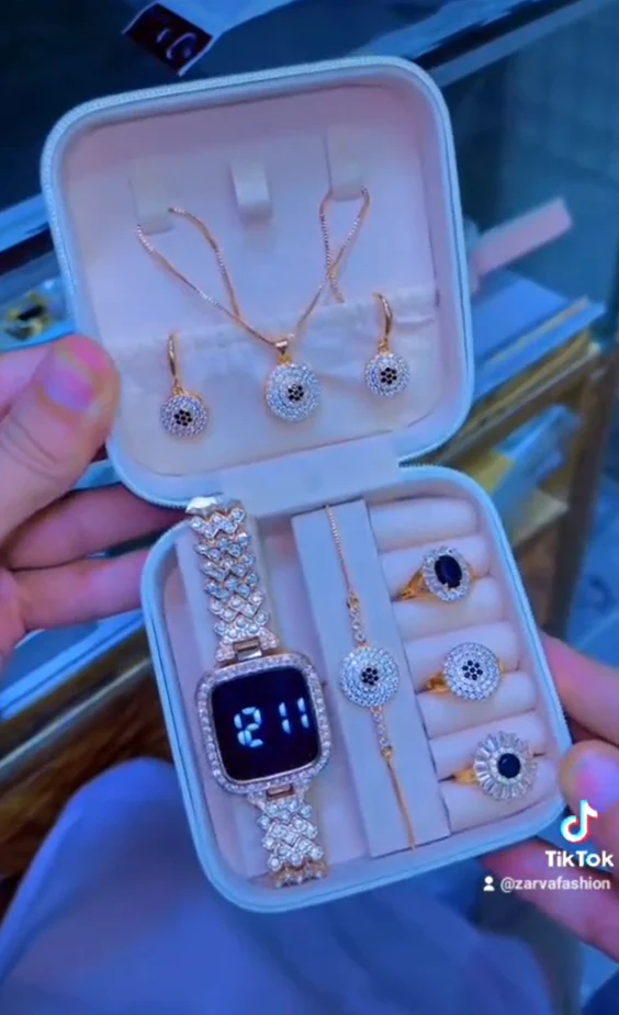 Luxury Necklace, Earrings, Rings & Watch for Women - Image 2