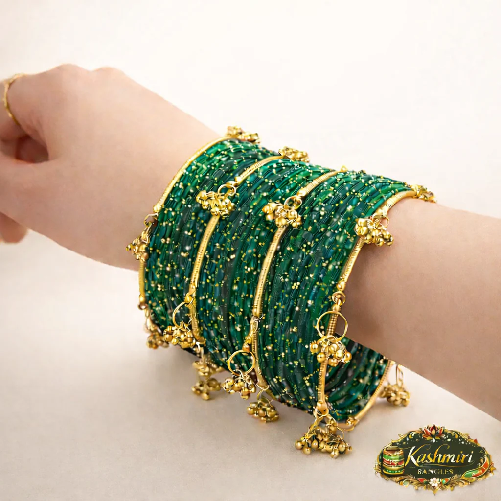 Viral Kashmiri Ghungroo Glass Bangles (12 pcs) - Image 5