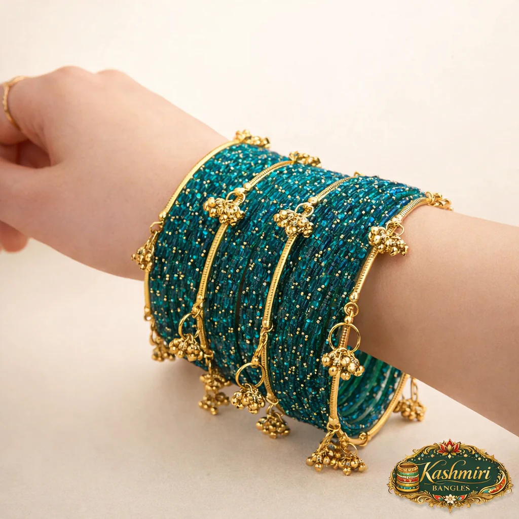 Viral Kashmiri Ghungroo Glass Bangles (12 pcs) - Image 6