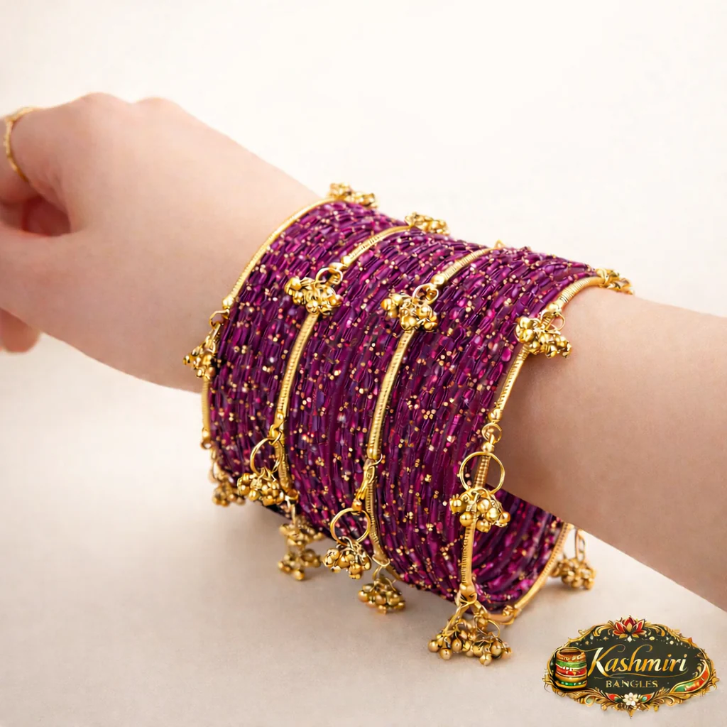 Viral Kashmiri Ghungroo Glass Bangles (12 pcs) - Image 7